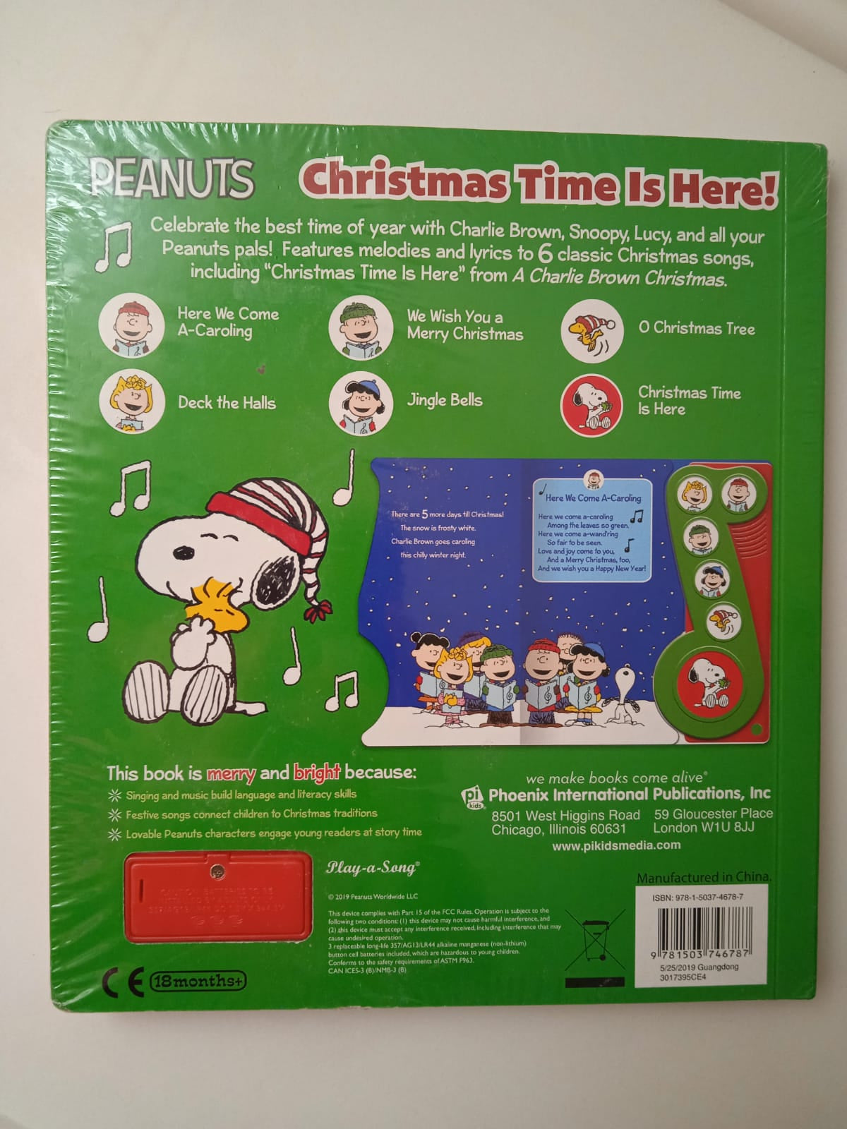 Snoopy Peanuts Christmas Time Is Here! Libro Musical Nuevo