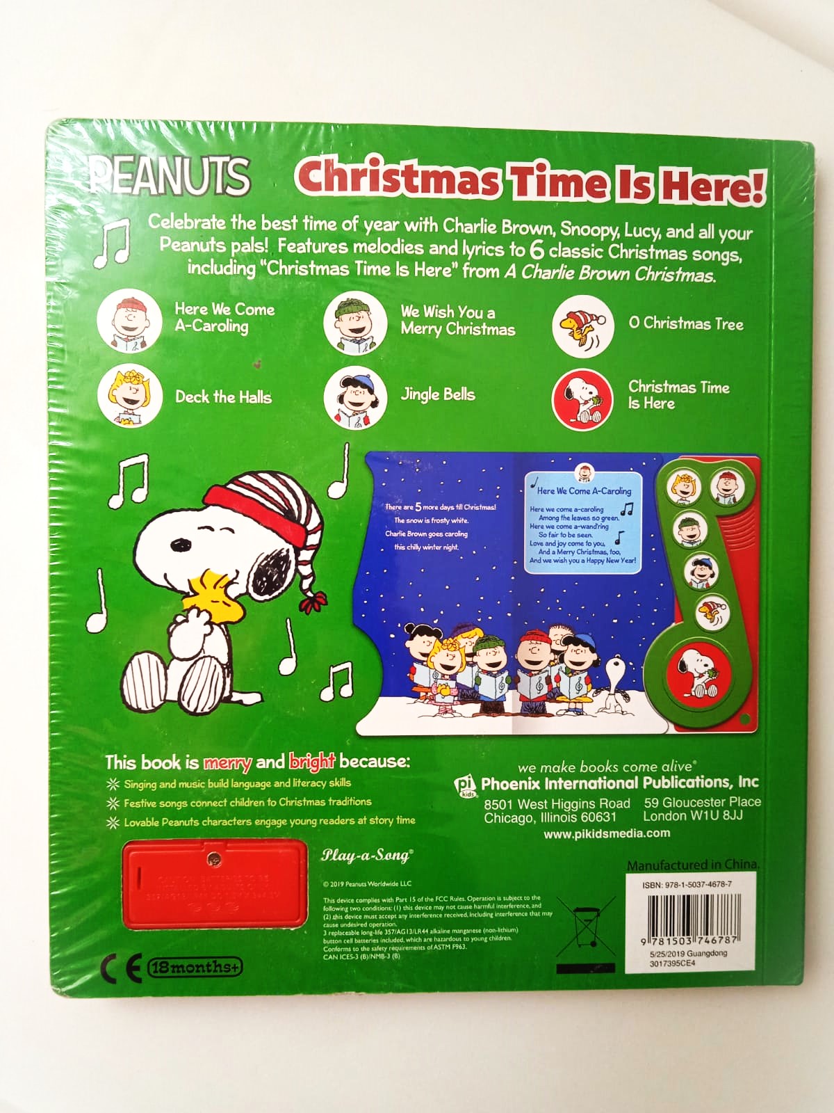 Snoopy Peanuts Christmas Time Is Here! Libro Musical Nuevo