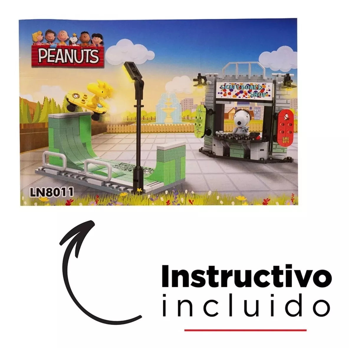 Snoopy Peanuts Pista de Patinaje Bloques de Construccion